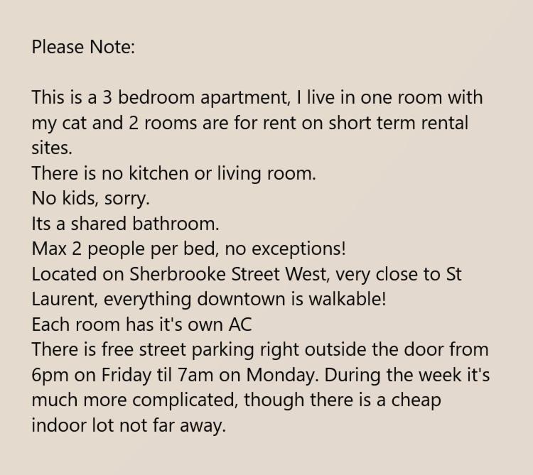 Room With King Bed In Shared 3 Bedroom Downtown モントリオール エクステリア 写真